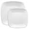 Smarty Had A Party Solid White Flat Rounded Square Plastic Dinnerware  Set (120 Dinner Plates+120 Salad Plates), 240PK 4830WH-VP-CASE - alternate 2